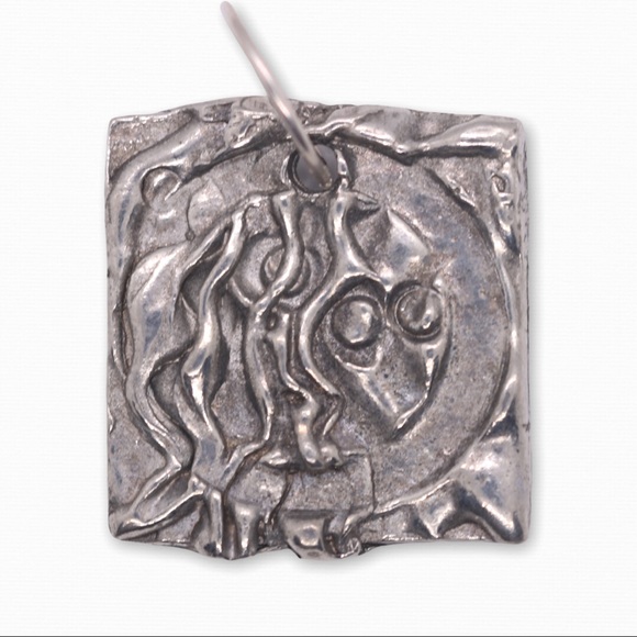 Unique Silver Necklaces 2 Hand Crafted Pendants Ornate Star & Square Abstract - Picture 2 of 8